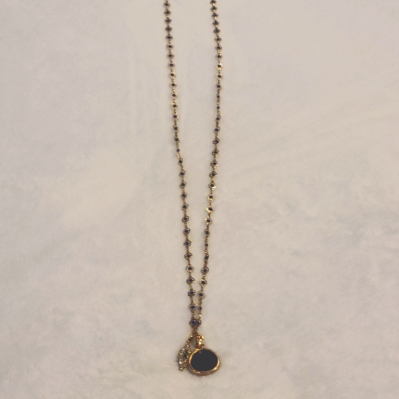 Macy's Gold & Blue Cabochon Necklace - Picture 3 of 7